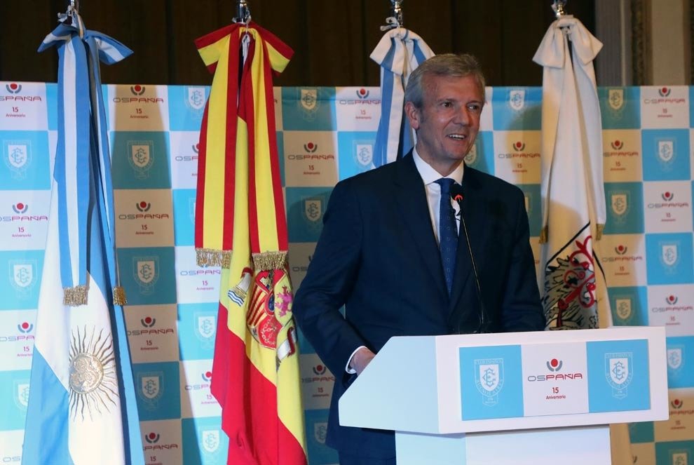 O presidente da Xunta, Alfonso Rueda, asiste á celebración do 170 aniversario do Club Español e o 15 aniversario de Ospaña. Club Español de Bos Aires. Buenos Aires, 14/10/22.