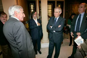 El presidente Touriño a su llegada a la Casa de Galicia de Madrid.