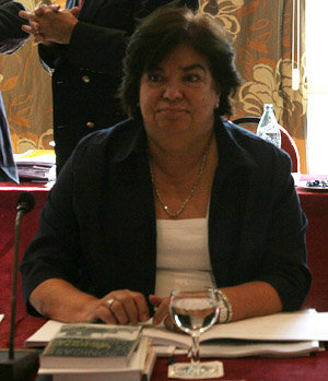  Guillermina Hernández, durante el último pleno de la emigración.