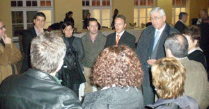   Gómez Periñán, durante el encuentro con los andaluces de Cataluña.