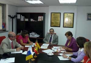 Un momento de la reunión mantenida por María José Ramos en la FES, durante su reciente viaje a Venezuela.