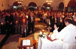  Santa Misa en honor de la Virgen de La Candelaria celebrada el pasado año en el HCV.
