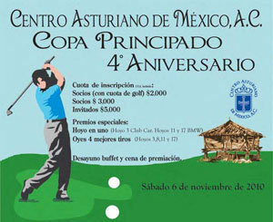 El Centro Asturiano de México celebra el cuarto aniversario de la Copa  Principado de golf